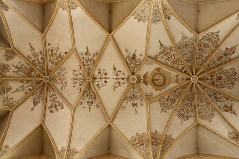 Started in 1410 by Hans von Burghausen, vault in the choir, St., Sankt, Saint