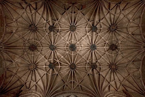 Hieronymus monastery, church, vault with metal emblem discs, St., Sankt, Saint