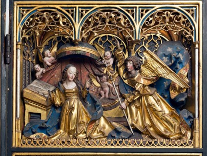 Marian altar (rosary altar) from the Heilig-Geist-Hospital), around 1525, Annunciation, St., Sankt,