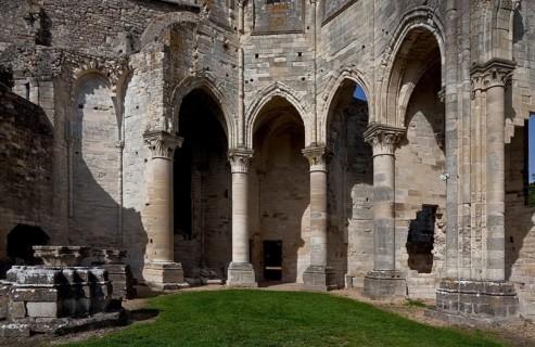 Fontaine-Chaalis, Royal Abbey of Chaalis, North Conch basement from the south, St., Saint, Saint