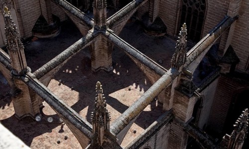 Seville, Cathedral. Roofscape with buttresses Seville, St., Saint, Saint