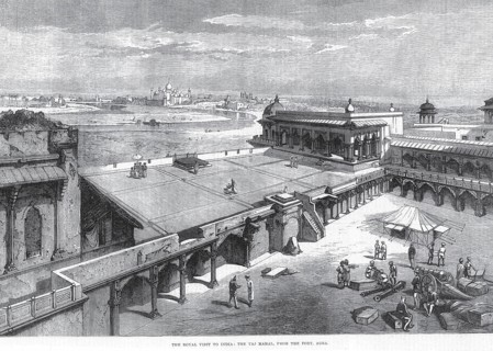 General view The Royal visit to India The Taj Mahal from the fort, Agra, Uttar Pradesh, India, Asia