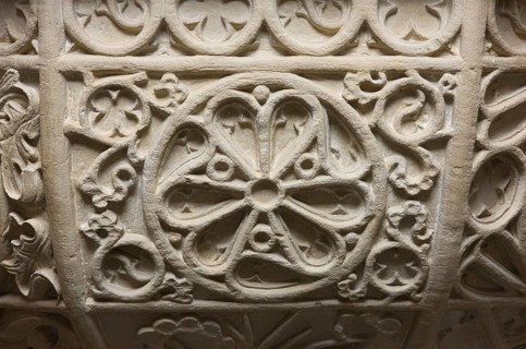 Baptismal font, detail tracery, St., Saint, Saint