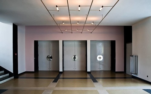 Sachs-Anh Dessau Bauhaus doors to the assembly hall, door