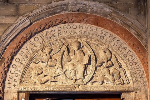 Maastricht, Basiliek van Sint Servaas (Basilica of St Servatius), tympanum on the north portal