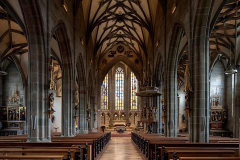 Rottweil, Heilig-Kreuz-Münster, Heilig Kreuz Minster, view to the east
