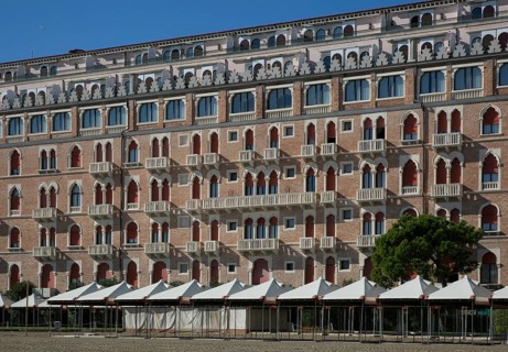 Italy Venice Lido -11 Grand Hotel Excelsior late 19th century Facade facing the Adriatic Sea Detail