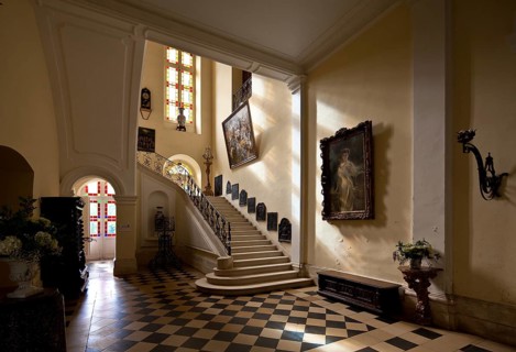Cistercian monastery, vestibule and staircase in the cloister area, profaned and remodelled in the