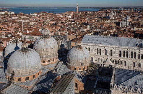 Italy Venice St Mark's Basilica and Doge's Palace -472 northern part from W seen from Campanile