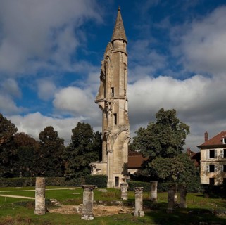 Cistercian abbey founded in 1228, stair tower of the northern transverse gable as the last remnant