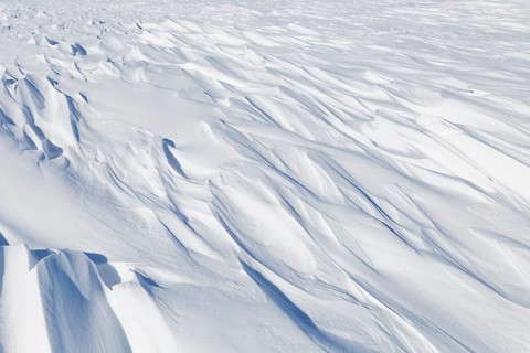 Nature, snow drift pattern on the Saint Lawrence River, Province of Quebec, Canada, North America