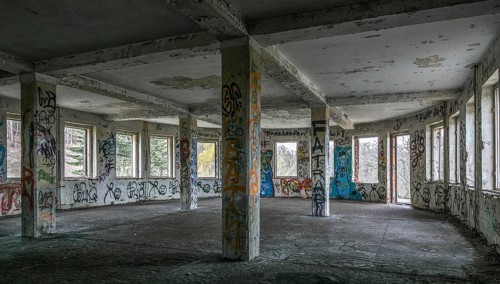 Gernrode Harz former FDGB holiday home FRITZ HECKERT picture no. 1552 built 1952-54 by the