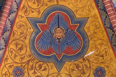 Built in 1893, ceiling paintings by Adolf Quensen, St., Sankt, Saint