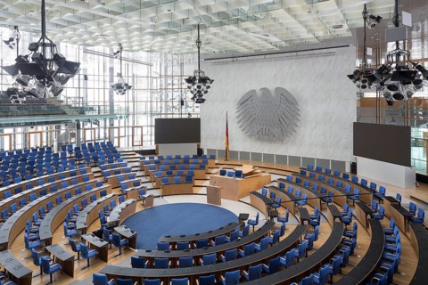 Bonn, government district (federal district, parliament district), Bundeshaus, former plenary hall,