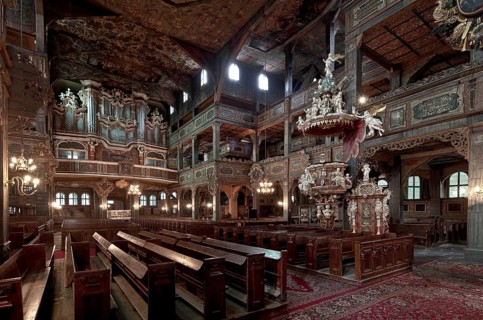Interior facing north-west, built 1656-57, organ 1666-69 by G. Klose, pulpit 1729 by A. G.