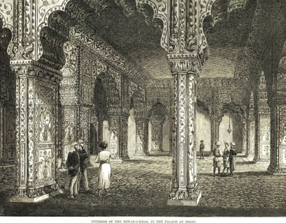 Interior of dewan-I-khas in the palace at Delhi, India, Asia