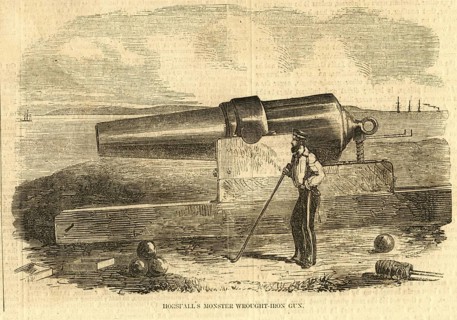 Military and munity mutiny views Horsfall's monster wrought iron gun, India, Asia