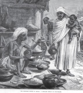 General View The impending famine in Bengal A Bengalee Bengali Beniah or grain seller, West Bengal,