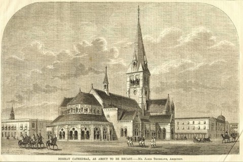 Bombay cathedral as about to be recast, 18th February 1865, Bombay now Mumbai, Maharashtra, India,