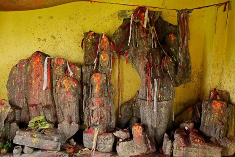 Statue, UNESCO World Heritage Devdaha birthplace of Mayadevi mother of Lord Buddha, Lumbini, Nepal,