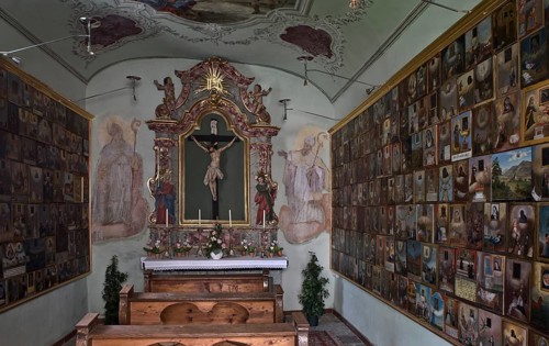 Austria Absam b Innsbruck St Mary's Basilica. Votive tablet chapel inside, St., Sankt, Saint