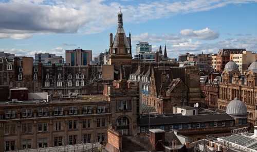 Glasgow view of the west city centre, seen from The Lighthouse exhibition centre