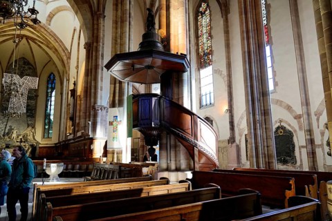 The Lutheran Church of St Thomas, Église Saint Thomas de Strasbourg, Alsace, The church interior
