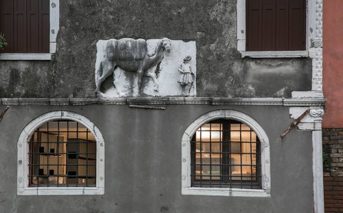 Italy Venice Palazzo Mastelli -440 early Gothic built in the 14th century above the plinth on the