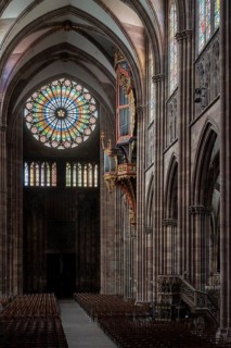 Strasbourg Cathedral, Cathédrale Notre-Dame de Strasbourg, interior, view to the west with the