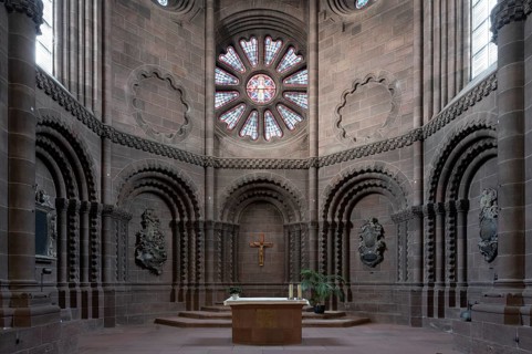Worms, St Peter's Cathedral, west choir with round windows
