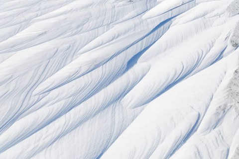 Nature, snow drift pattern on the Saint Lawrence River, Province of Quebec, Canada, North America