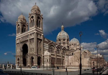 Built 1852-92, view from south-east, on the right remains of the old church Vieille Major 11th