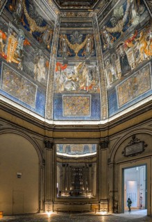 Venice, Biennale grounds, Central Pavilion built 1894-95 by Enrico Trevisanato, dome painting THE