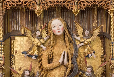 Mary Magdalene Altar of the Tailors, Lübeck around 1500, detail angel, St., Saint, Saint