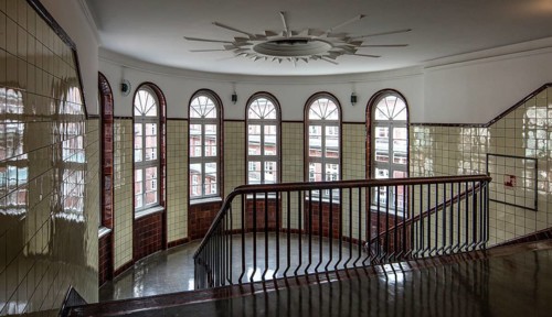 Hamburg Kontorhaus CHILEHAUS, built 1922-24 by Fritz Höger, staircase on the top floor