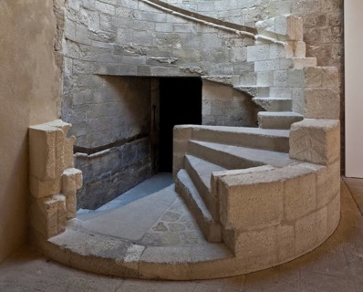 Frankr Montmajour b Arles Benedictine Abbey 59854 Remains of the spiral staircase in the chapter