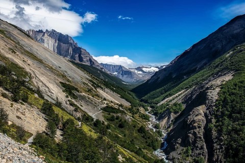 Advertising boards in the Rifugio Chileno, Torres del Paine National Park, Patagonia, Chile, South
