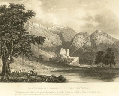 Military and munity mutiny views fortress of Bowrie in Rajpootana, Rajasthan, India, Asia
