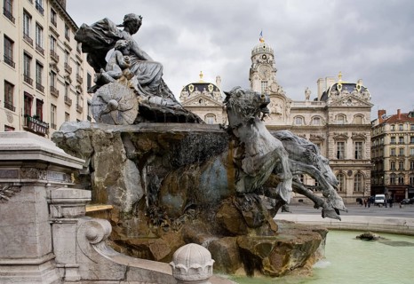 Lyon, market fountain