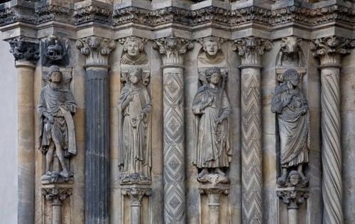 Freiberg/Saxony Cathedral Golden Gate 1225-30 left vault Standing figures, St., Saint, Saint