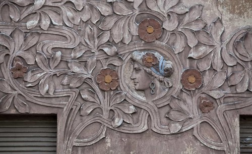 Alsleben (Saale) Art Nouveau façade relief 68936 Created around 1900 right side detail