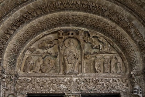 Bourges, Cathedral. North portal. Tympanum, St, Saint, Saint