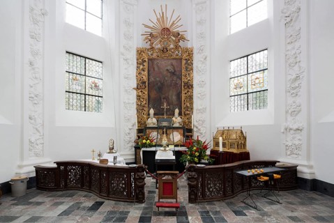 Cornelius Chapel, altar with relics, St., Saint, Saint