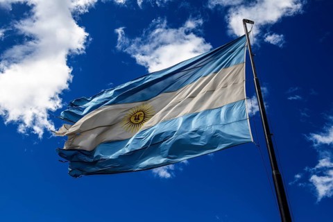 Argentine flag, Ushuaia, Argentina, South America