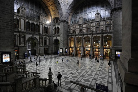 Antwerp, Central Station, (Antwerpen-Centraal, Antwerpen-Centraal, Anvers-Central), hall, built