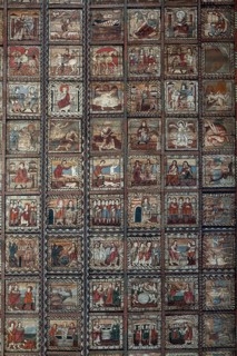 Zillis, village church of St Martin, Romanesque wooden ceiling with biblical depictions