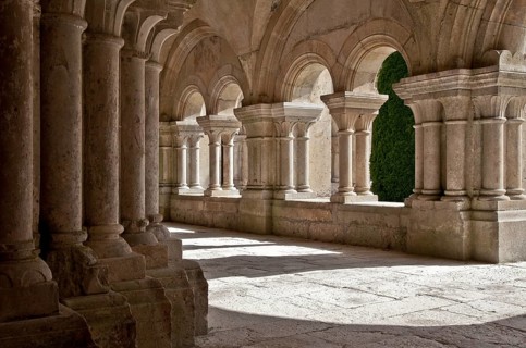 Fontenay former Cistercian monastery Cloister arcades, St., Saint, Saint