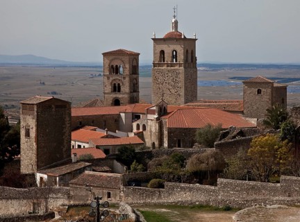 View from the castle of secular and sacred buildings second from left Tower of Santa María la Mayor