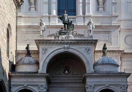 Italy Bergamo 89429 Cathedral west façade 1884-86 after design by Filarete from the second half of