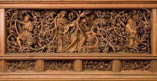 Seven Sorrows Altarpiece, Henrik Douvermann (1518-1521/22), predella, root of Jesse, St., Saint,